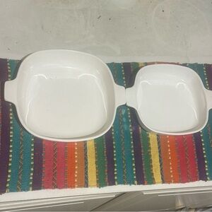 Set of 2 Corning ware Ceramic Baking Dishes/casserole dishes 9in and 7in